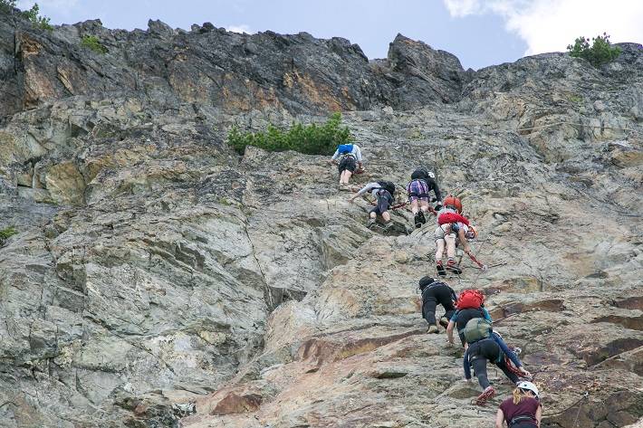 Guests climbing Whistler Via Ferrata